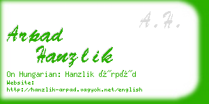 arpad hanzlik business card